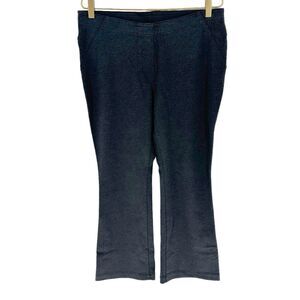 Chico's 2 Pants Womens 12 Gray Pull On Bootcut  Ponte Stretch Knit Leggings